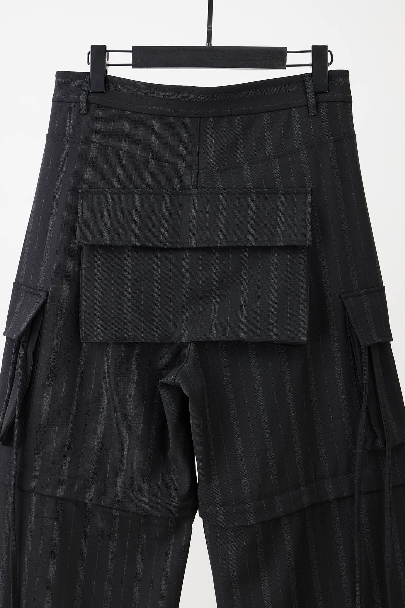 ILNya Nieternite Nifutur Multi-Pocket Stripe Detachable-Leg Pants