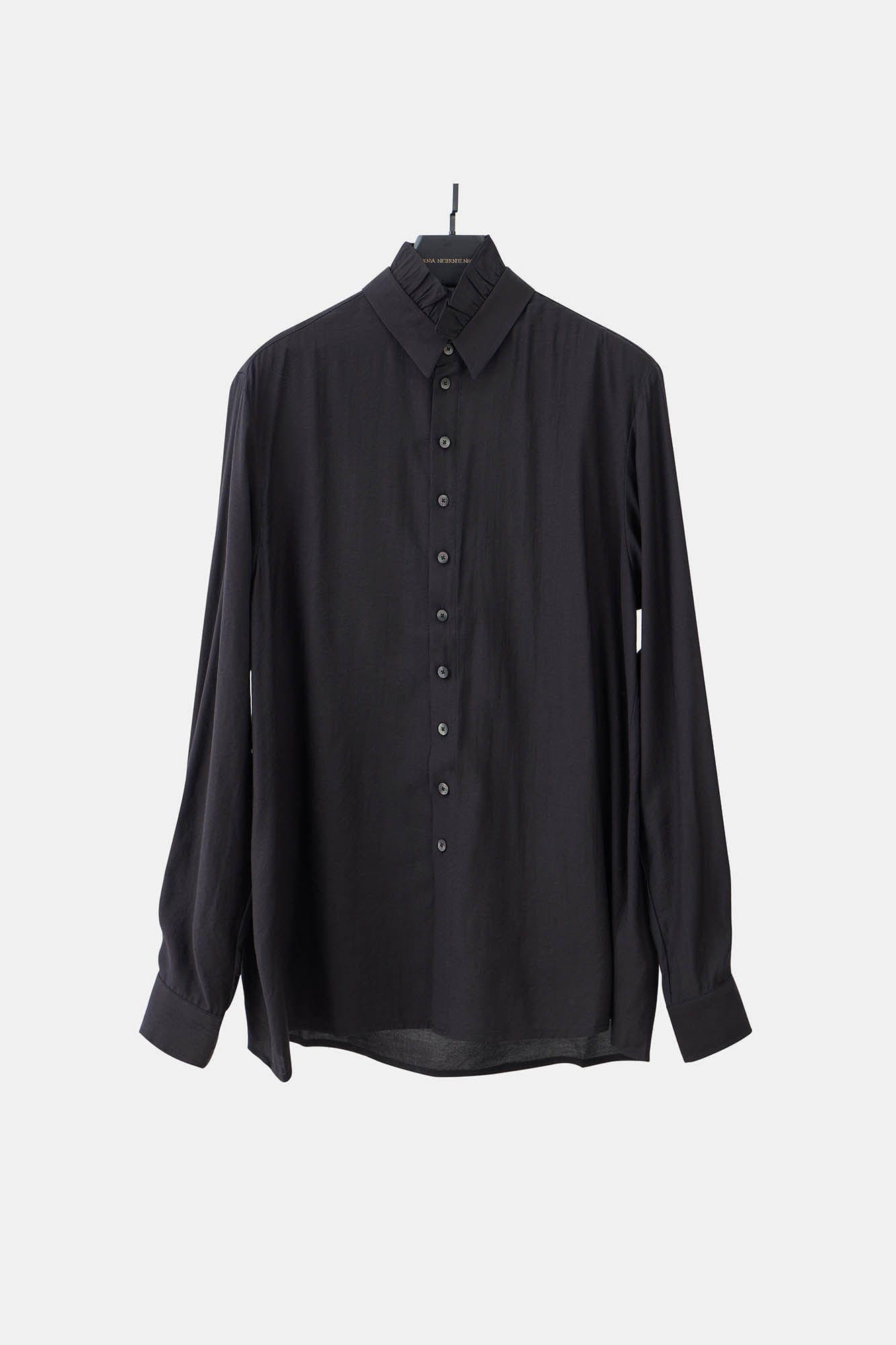 ILNya Nieternite Nifutur Ruffle-Neck Satin Shirt