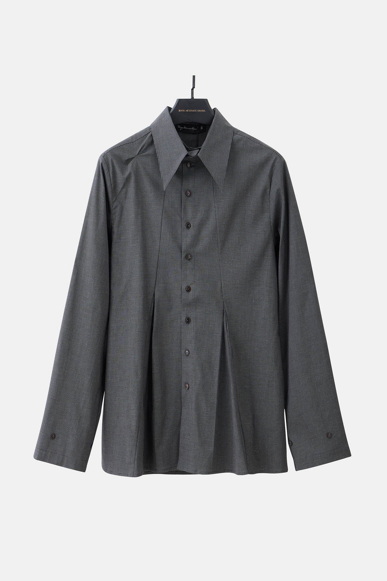 ILNya Nieternite Nifutur Mini Houndstooth Detachable Pleat Shirt