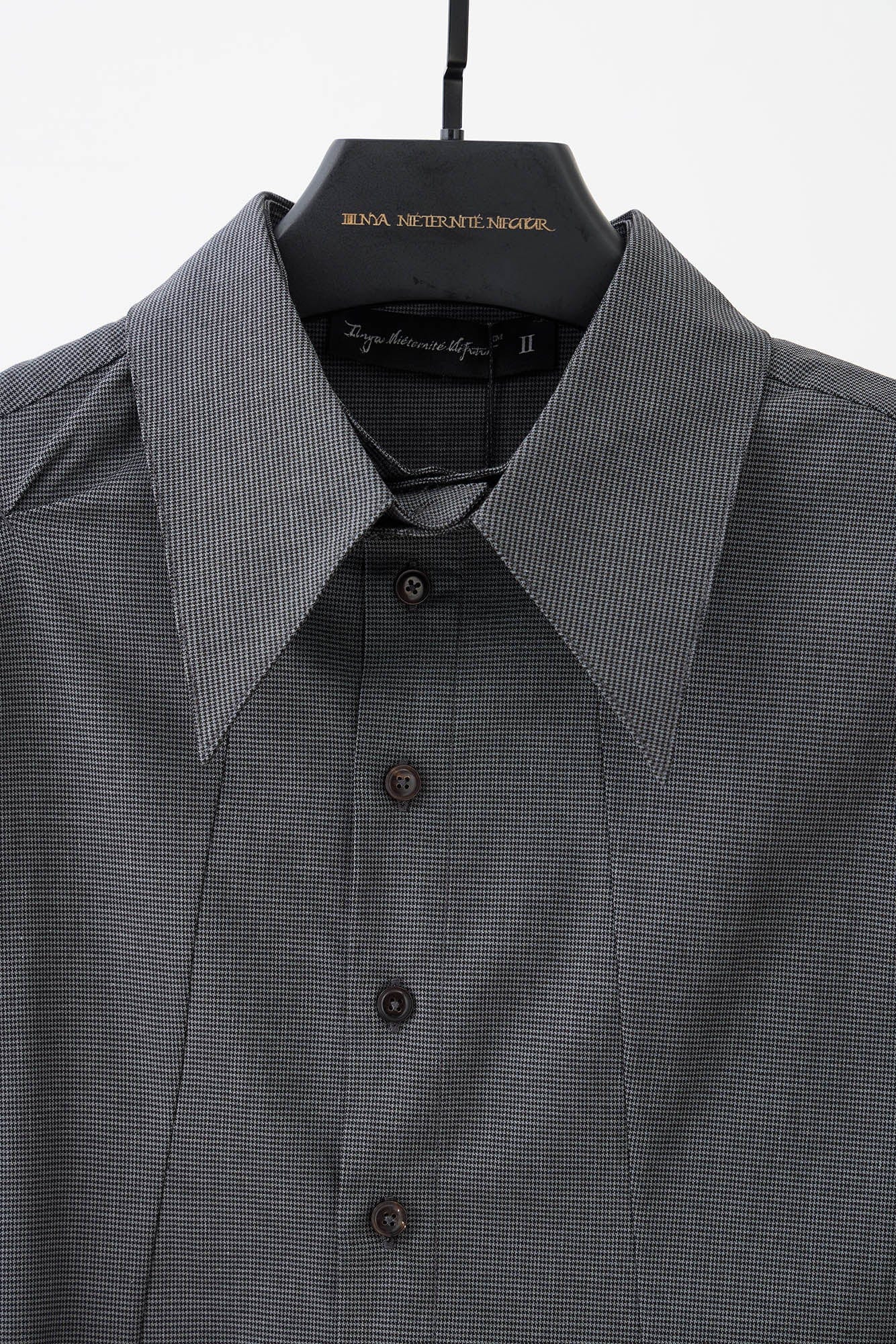 ILNya Nieternite Nifutur Mini Houndstooth Detachable Pleat Shirt