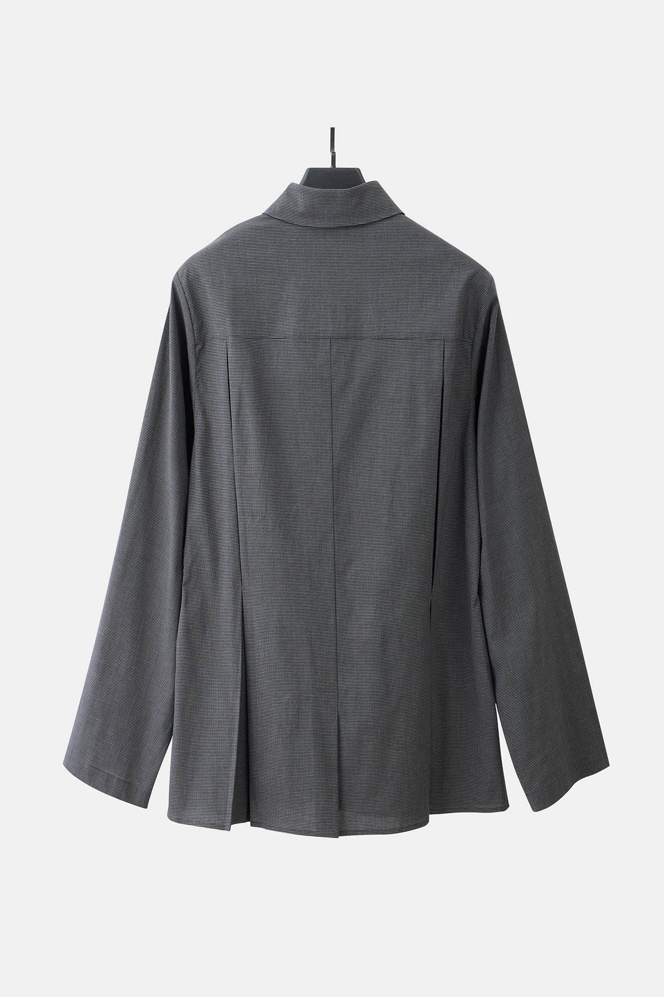 ILNya Nieternite Nifutur Mini Houndstooth Detachable Pleat Shirt