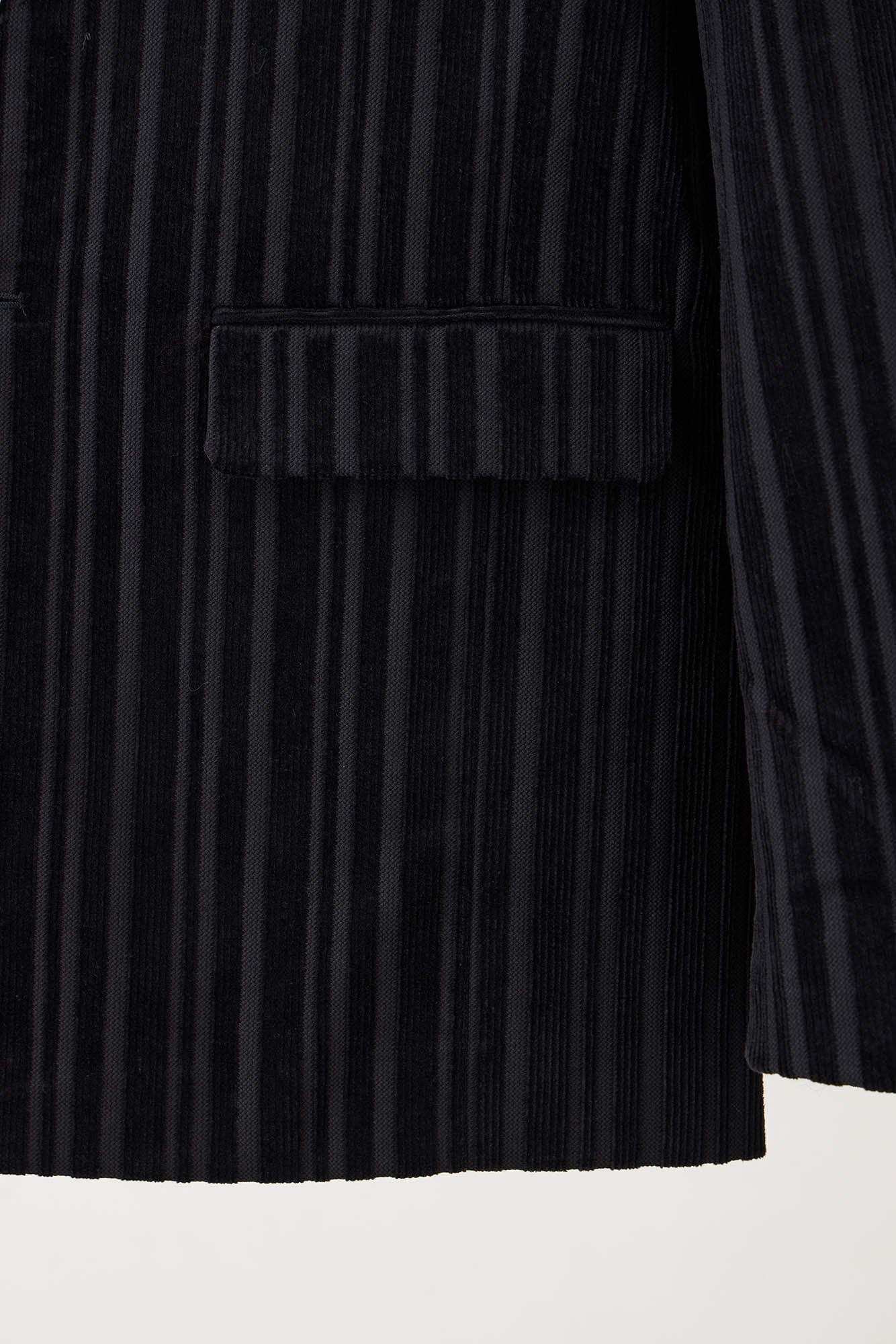 ILNya Nieternite Nifutur Corduroy Stripe Panel Satin Lapel Blazer