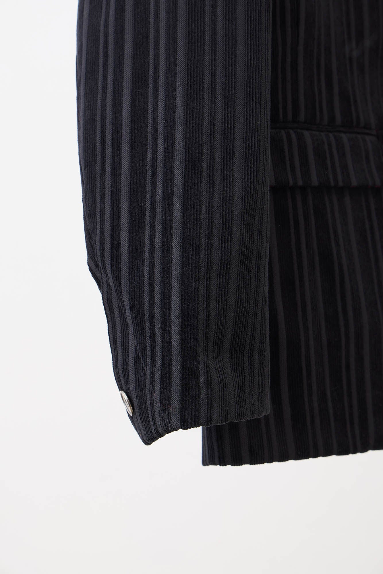ILNya Nieternite Nifutur Corduroy Stripe Panel Satin Lapel Blazer