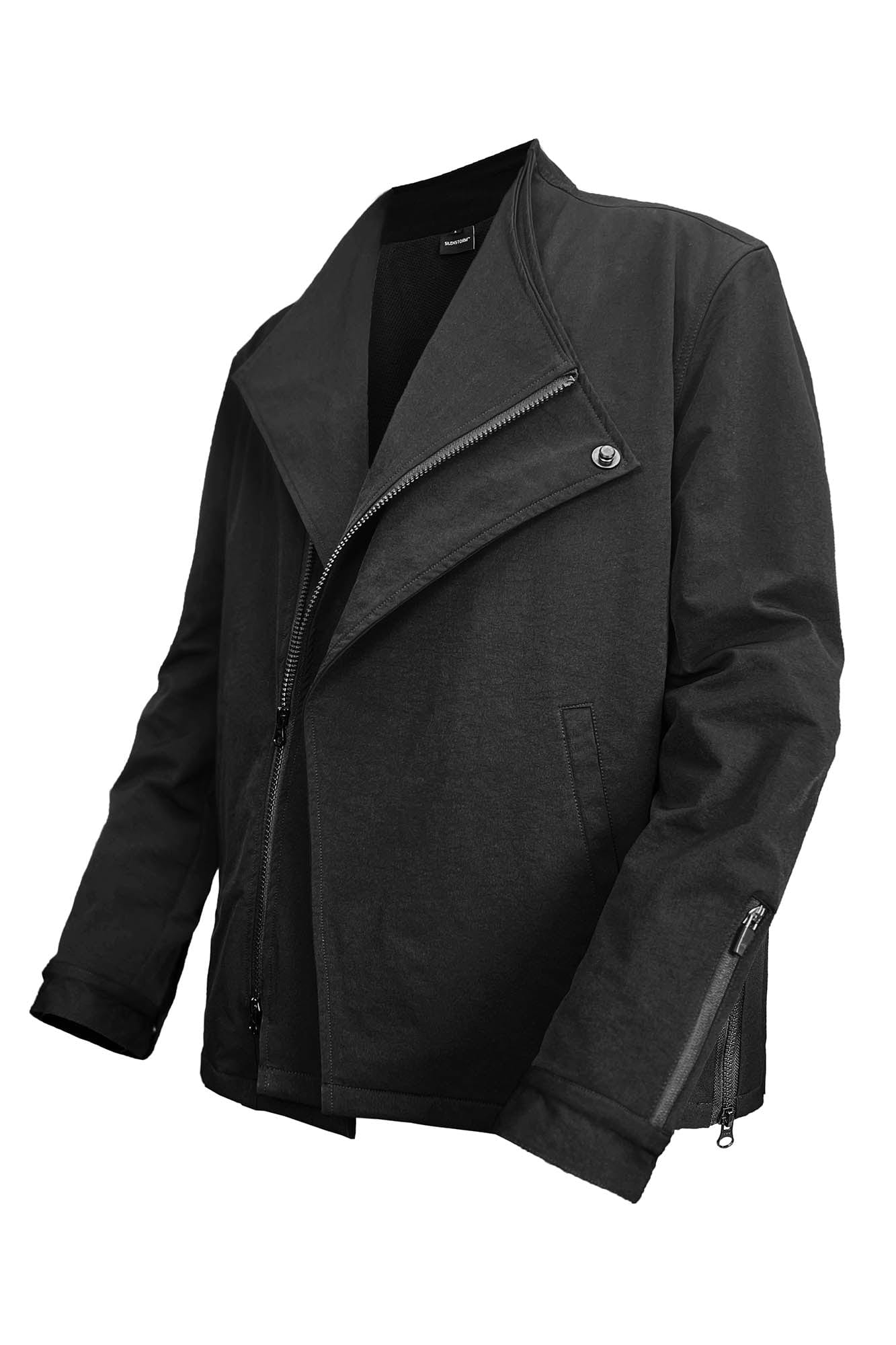 SILENSTORM Asymmetrical Double-Lapel Zipper Blazer Jacket