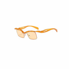 DAMAGE ASIA Streamline Arms Half-Rim Tint Sunglasses