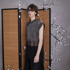 JIECHI Gradient Sheer Split-Hem Vest