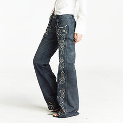 DND4DES×Faychui Retro Gemstone Graphics Flared Jeans