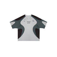 MIICHOUS Arc Spliced Dual Half-Zip Raglan T-Shirt