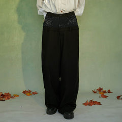 JIECHI Diamond Double-Waist Trousers