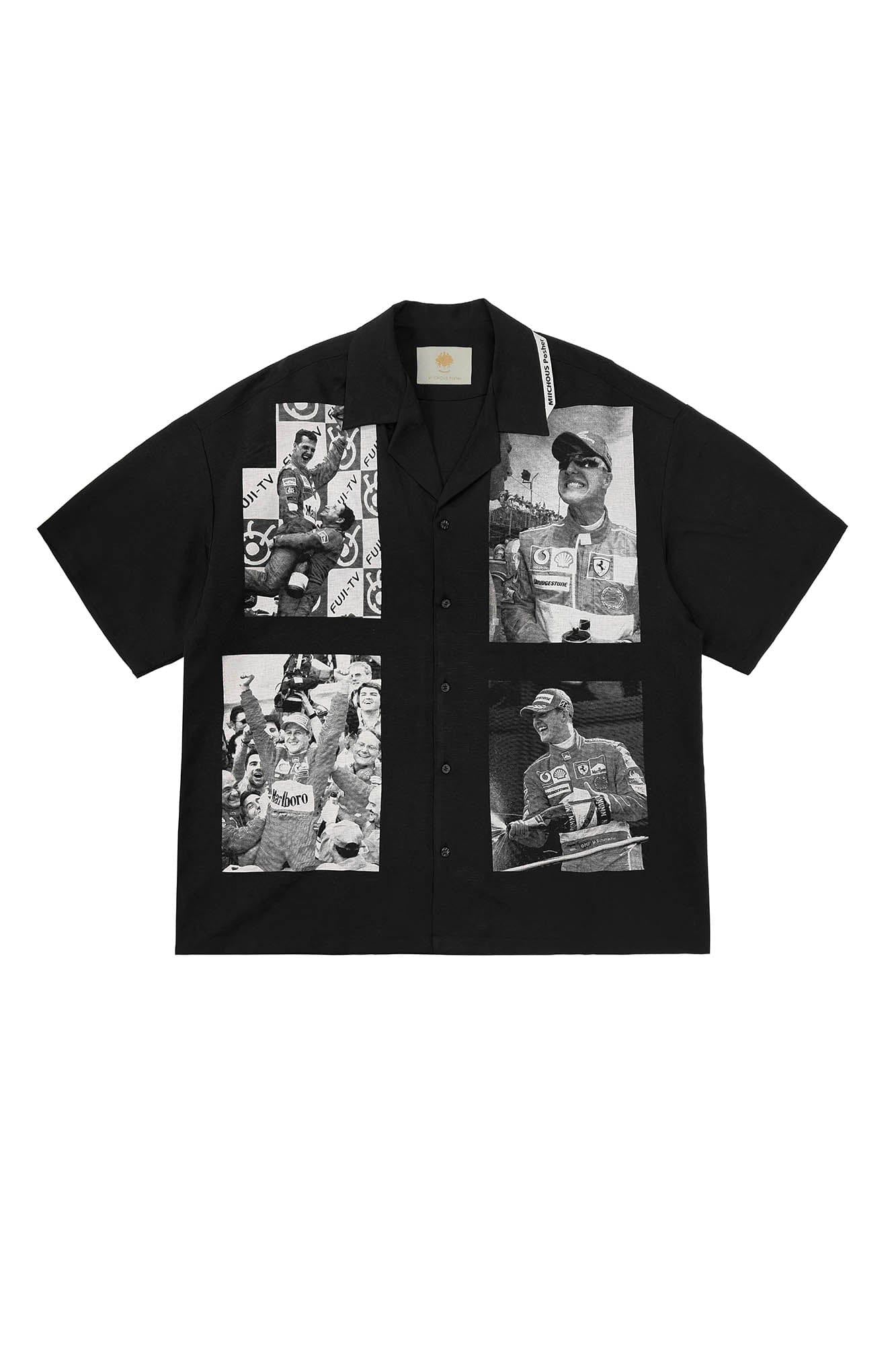 MIICHOUS Racing Champion Collage Cuban Half Shirt
