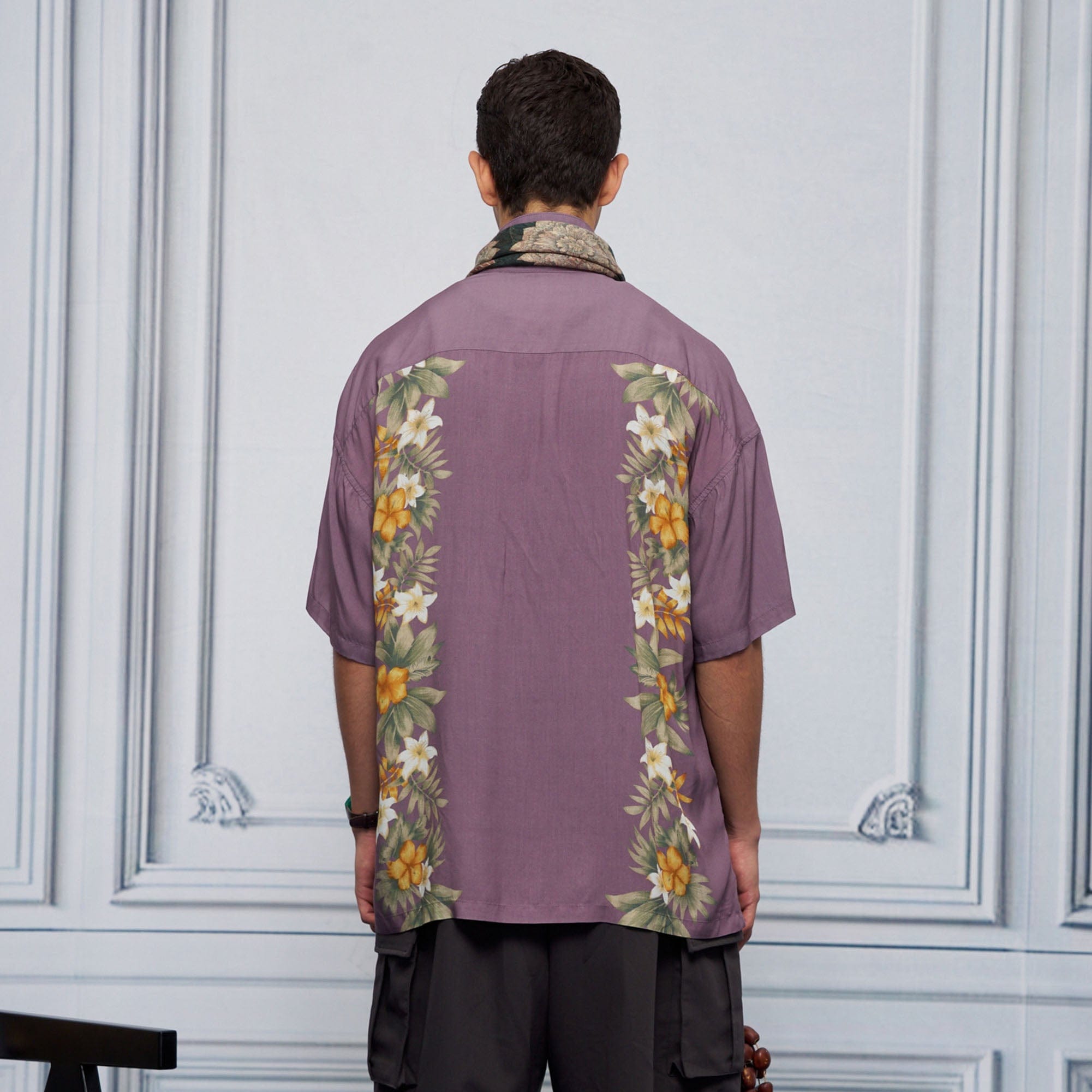 UNLIMITED MOTE Tropical Floral Cuban Hawaii Half Shirt