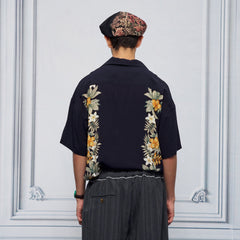 UNLIMITED MOTE Tropical Floral Cuban Hawaii Half Shirt