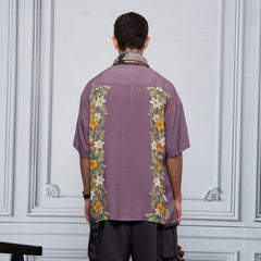 UNLIMITED MOTE Tropical Floral Cuban Hawaii Half Shirt