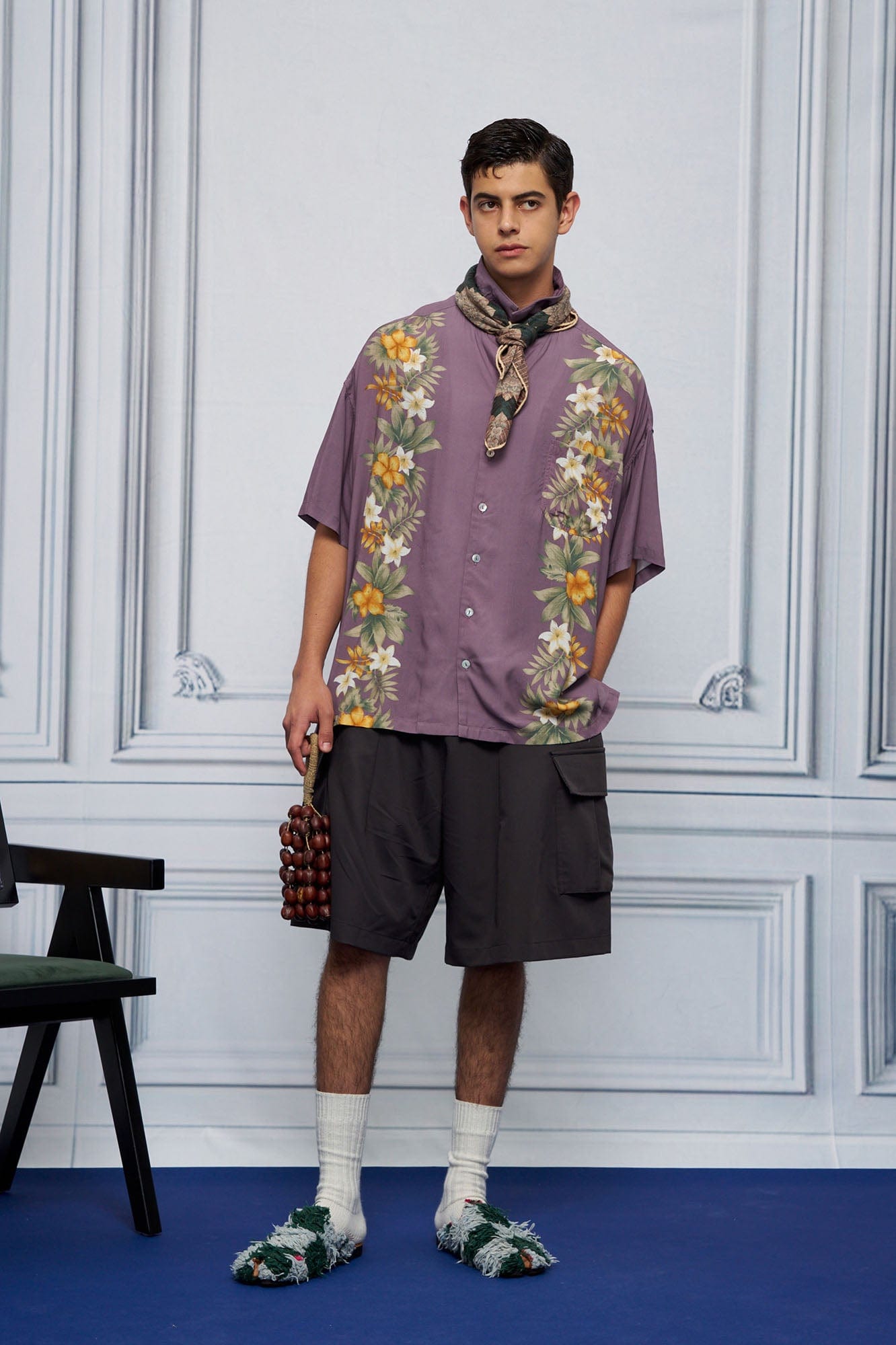 UNLIMITED MOTE Tropical Floral Cuban Hawaii Half Shirt