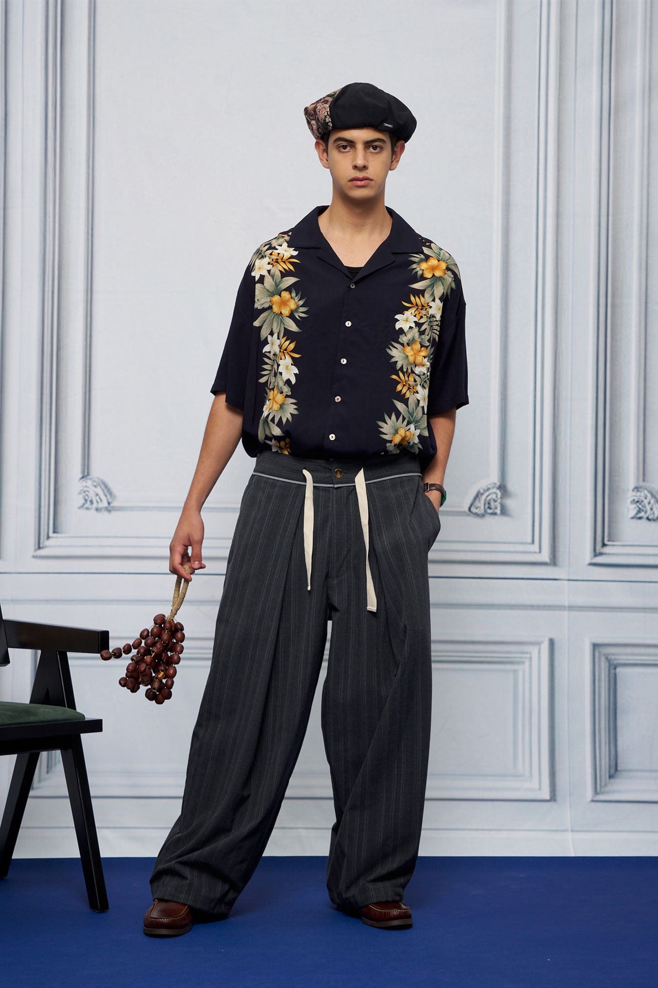 UNLIMITED MOTE Tropical Floral Cuban Hawaii Half Shirt
