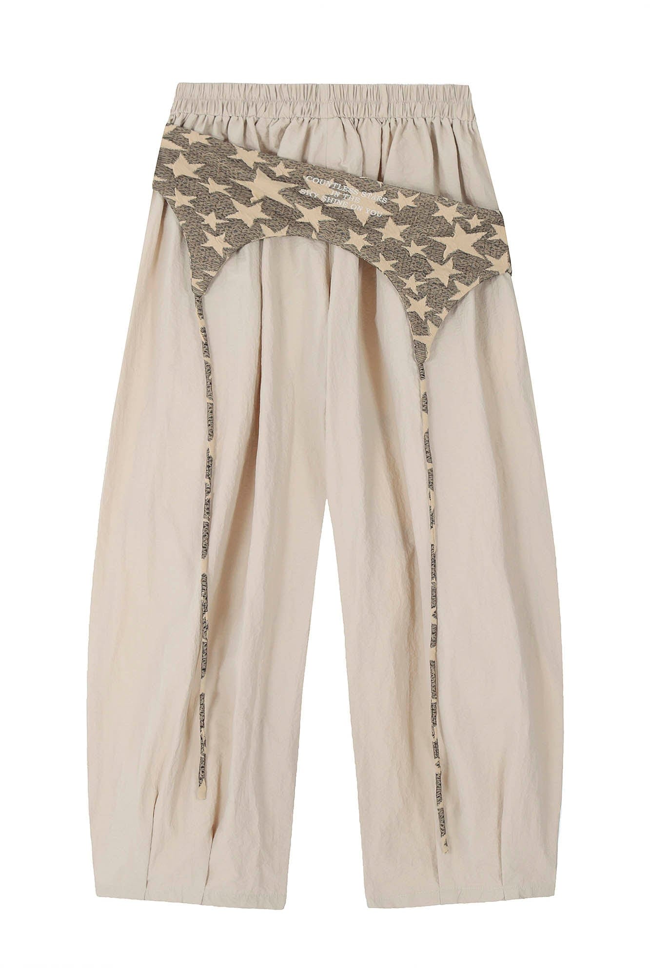 CLP Layered Crinkled Waist-Panel Parachute Pants