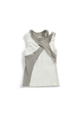 ERROR CODE ROBOT Sketch Collage Asymmetrical Layered Tank Top