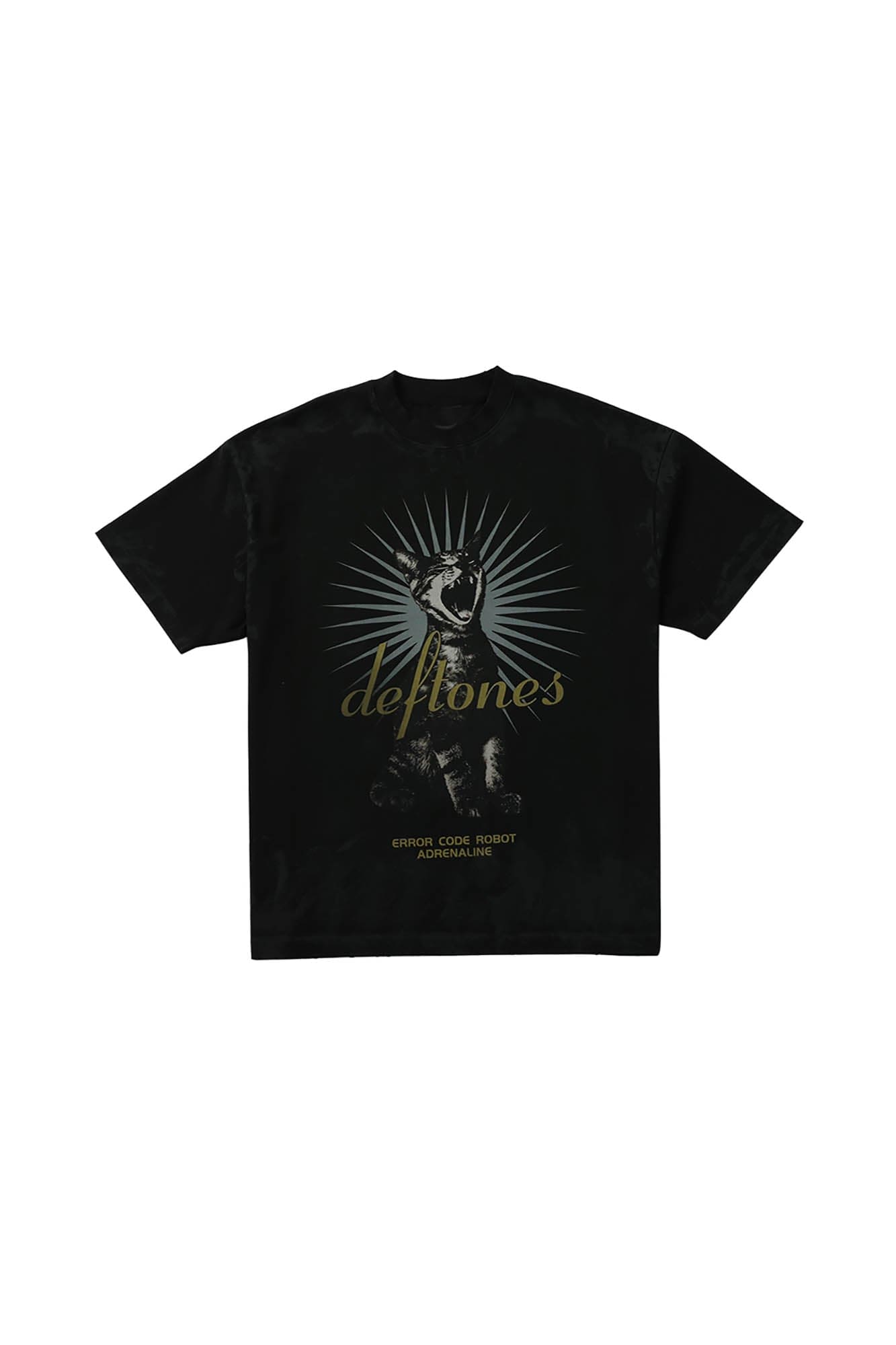 ERROR CODE ROBOT Screaming Cat Graphic Washed T-Shirt