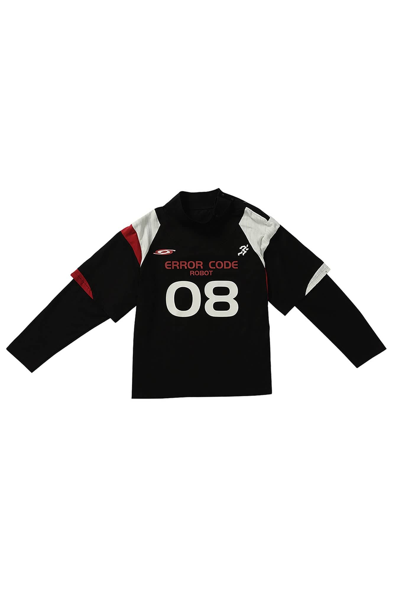ERROR CODE ROBOT Button-Seam Contrast Detachable-Sleeve Tee