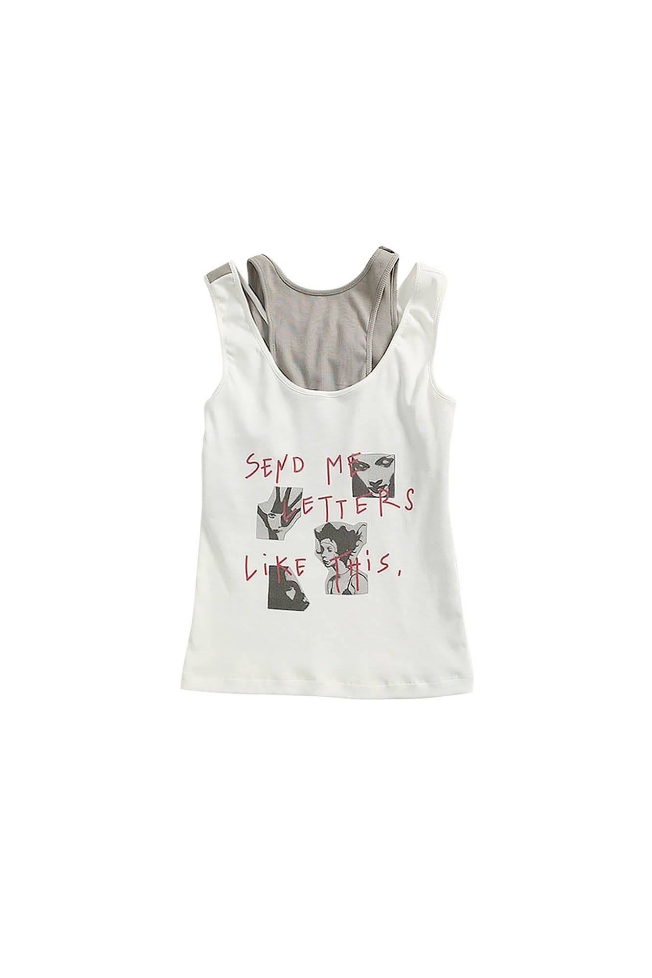 ERROR CODE ROBOT Sketch Collage Asymmetrical Layered Tank Top
