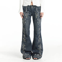DND4DES×Faychui Retro Gemstone Graphics Flared Jeans