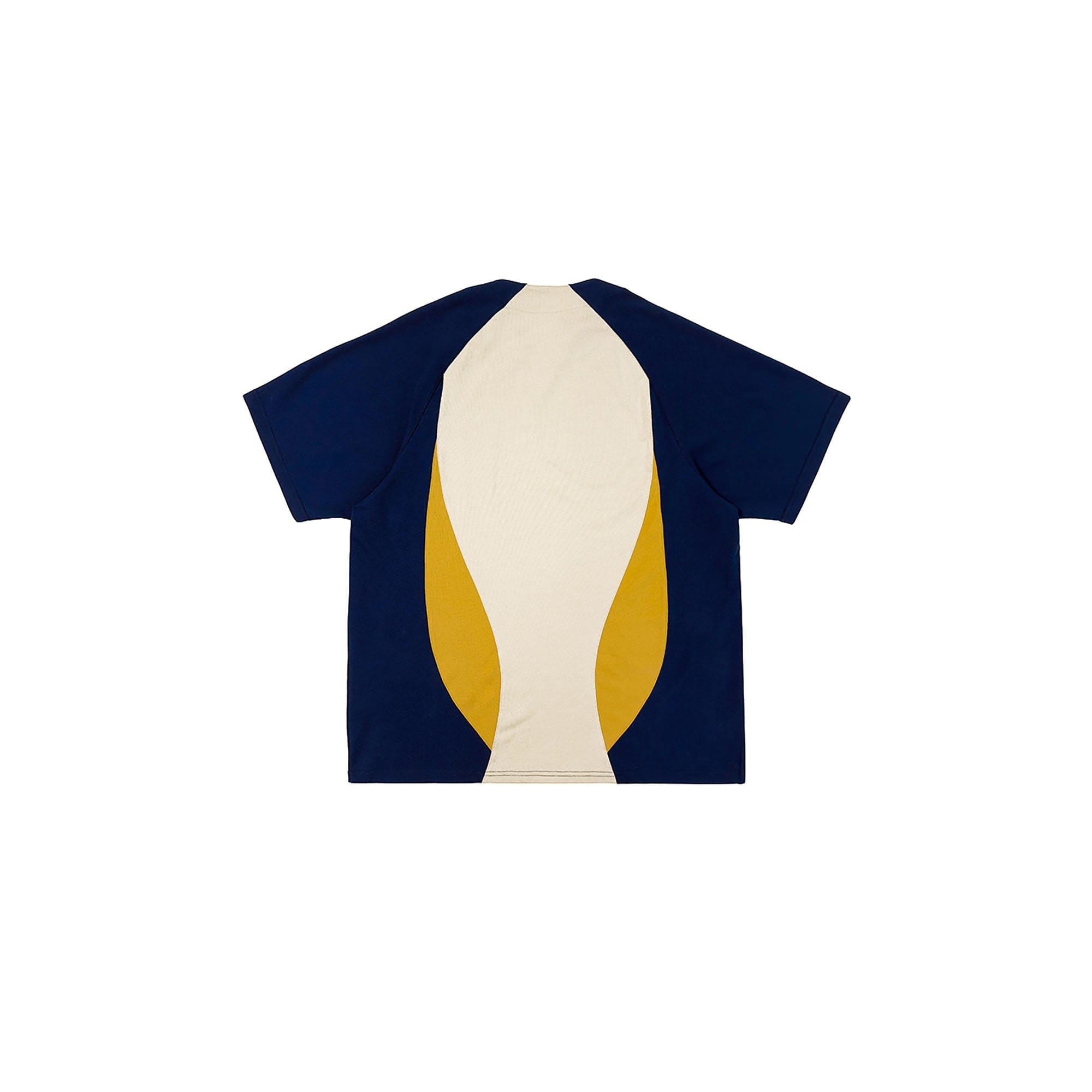 MIICHOUS Curve Spliced Button-Neck Raglan T-Shirt