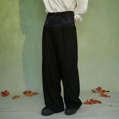 JIECHI Diamond Double-Waist Trousers