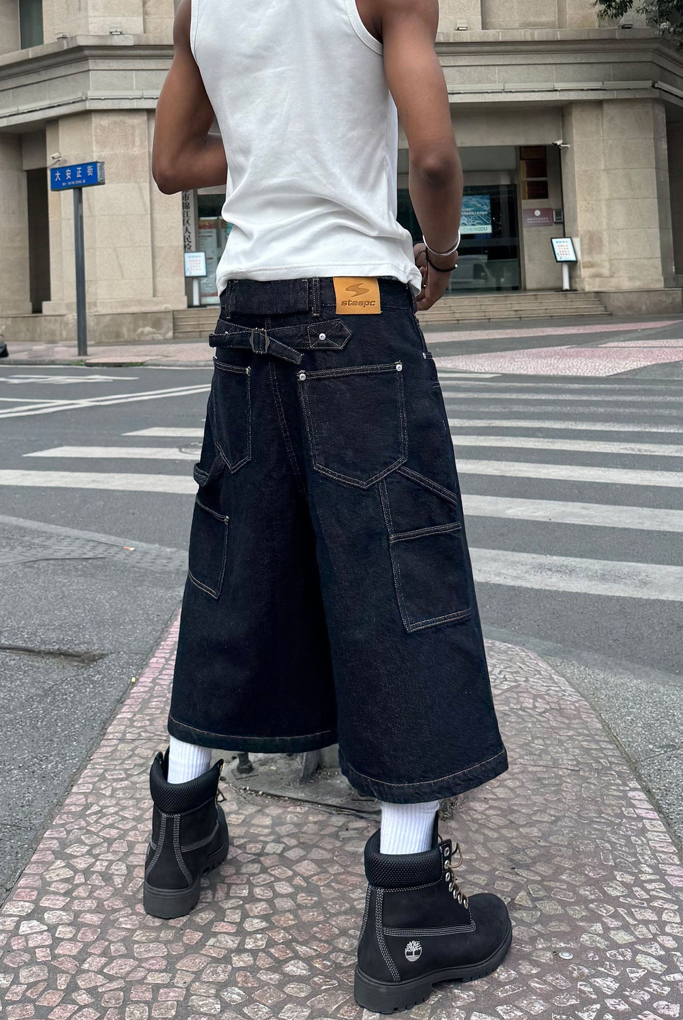 STEEPC Double-Knee Raw Denim Short