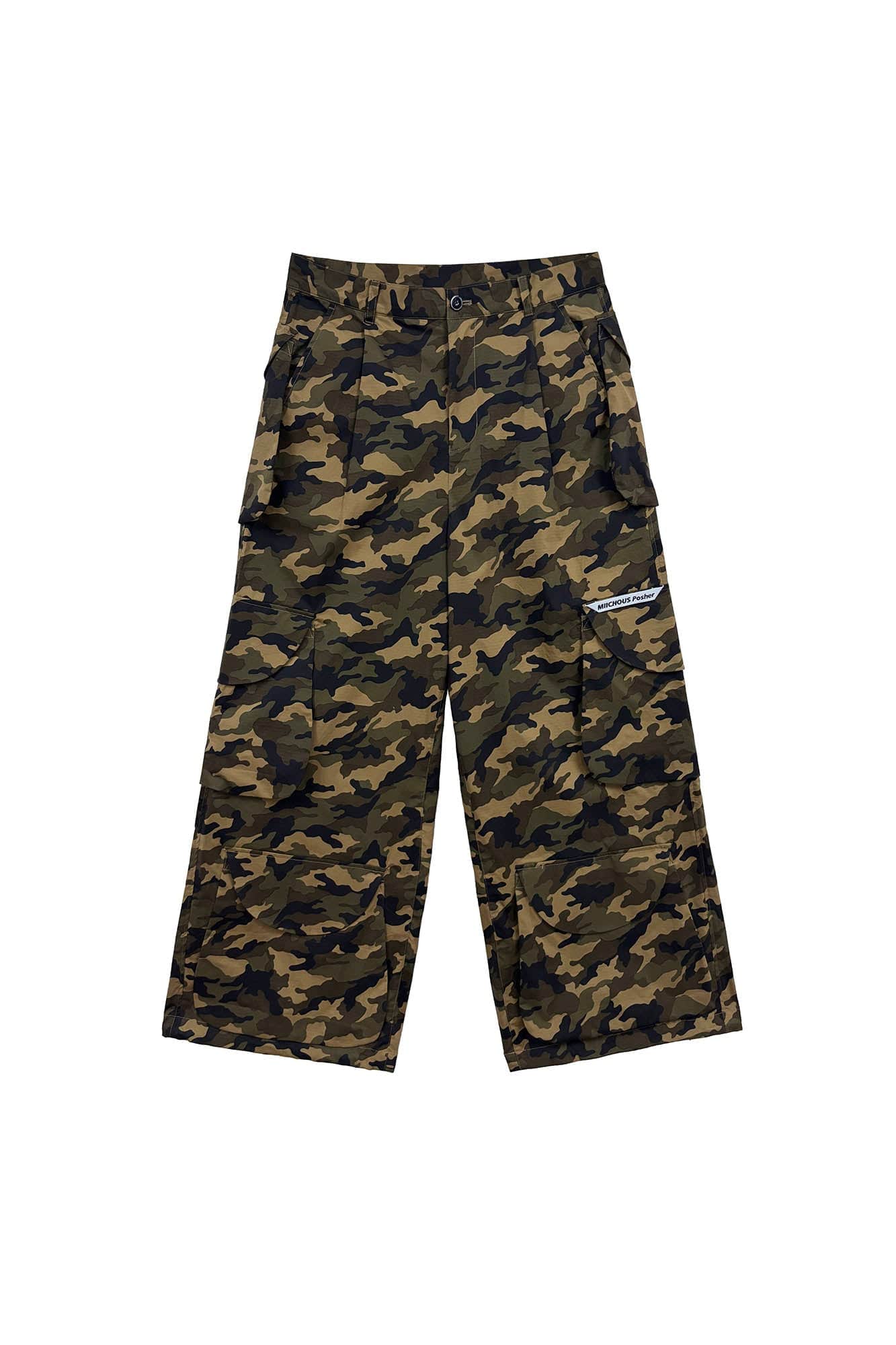 MIICHOUS Camo Wide-Leg Cargo Pants