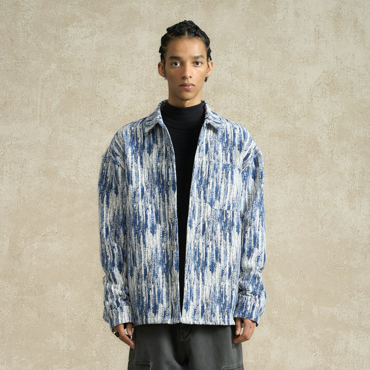 BONELESS Jacquard Button-Up Utility Jacket