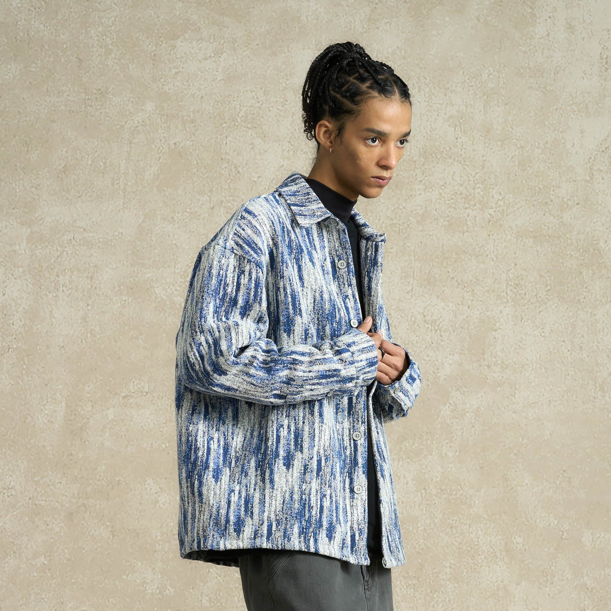 BONELESS Jacquard Button-Up Utility Jacket