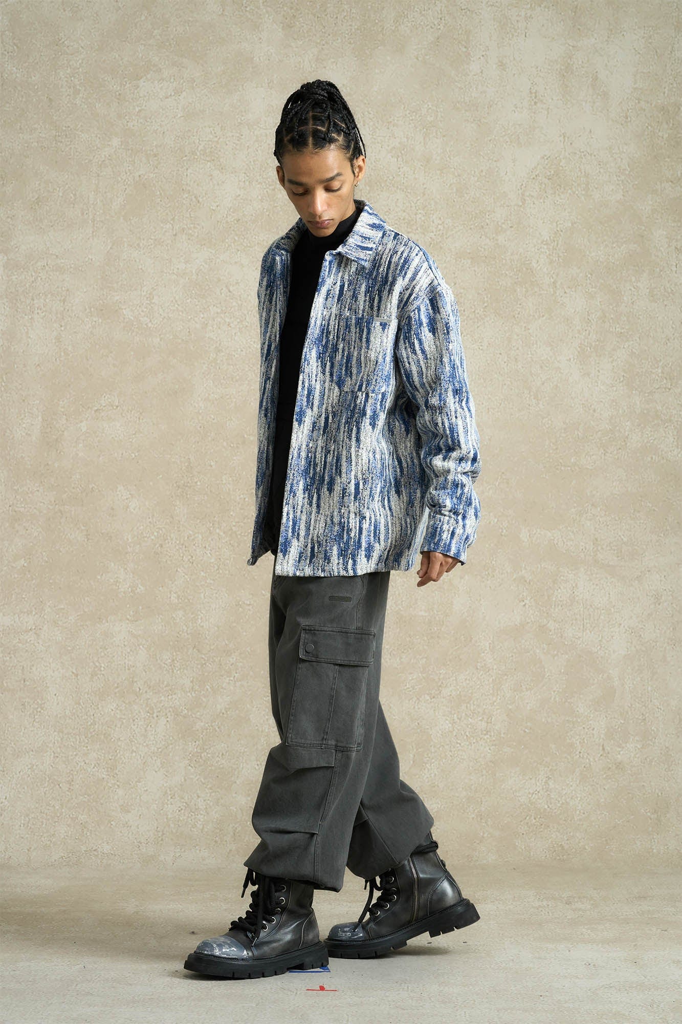 BONELESS Jacquard Button-Up Utility Jacket