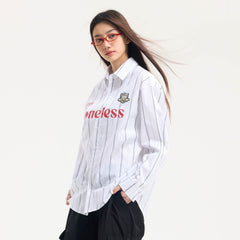 BONELESS Varsity Stripe Badge Shirt
