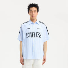 BONELESS Pinstriped Seersucker Raglan Half Shirt