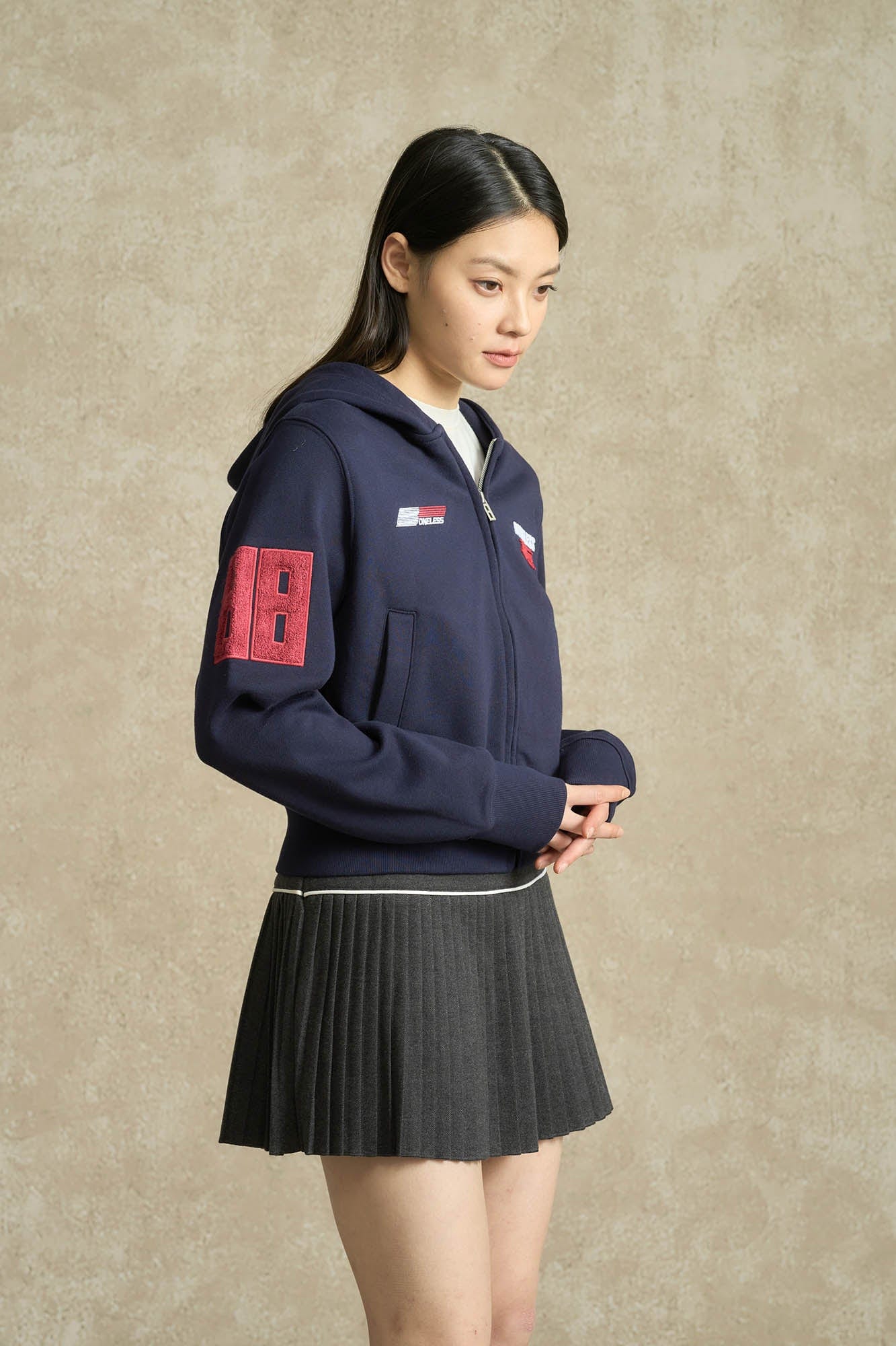 BONELESS Embroidered Cropped Hooded Jacket