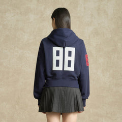 BONELESS Embroidered Cropped Hooded Jacket