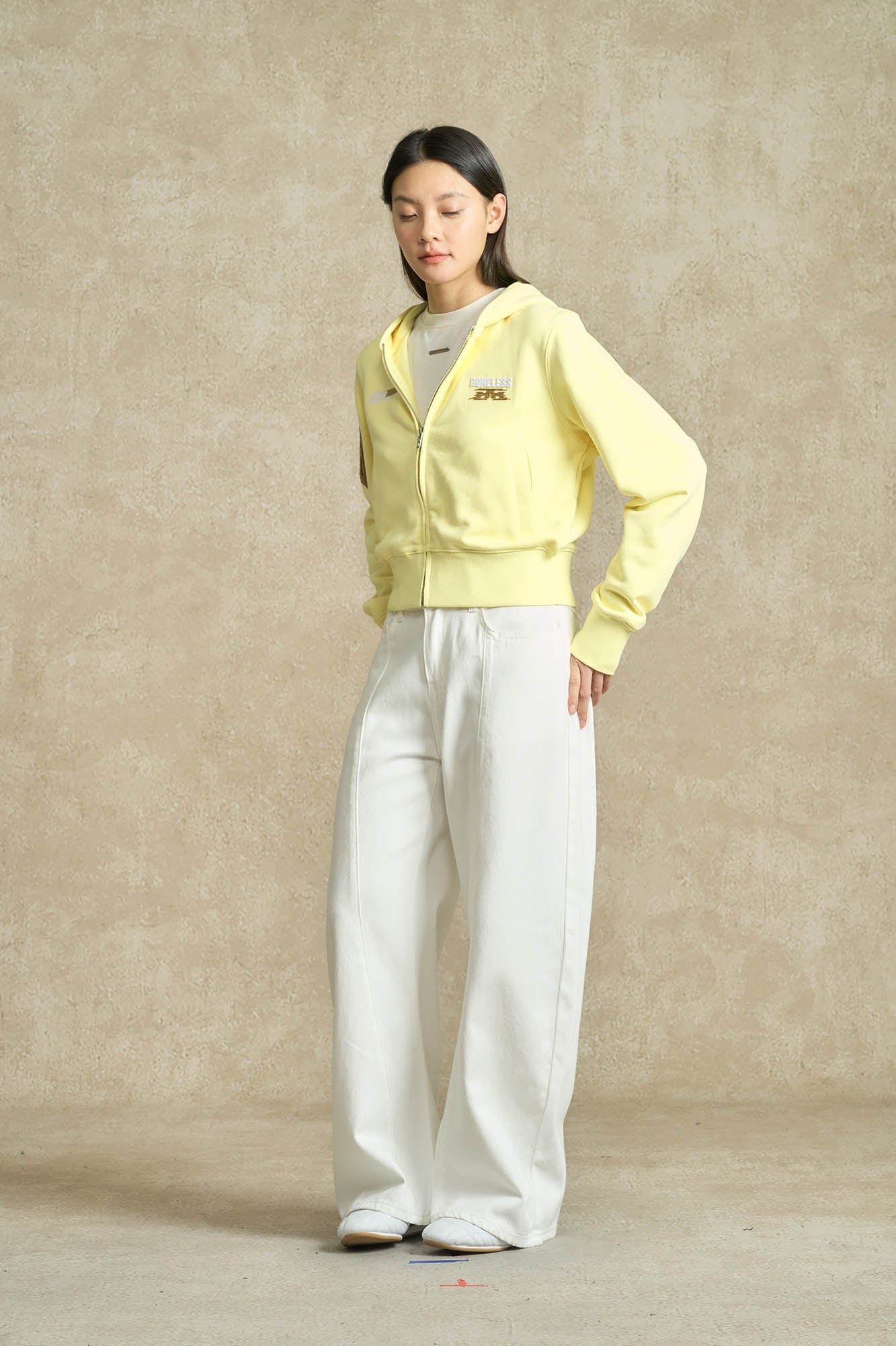 BONELESS Embroidered Cropped Hooded Jacket