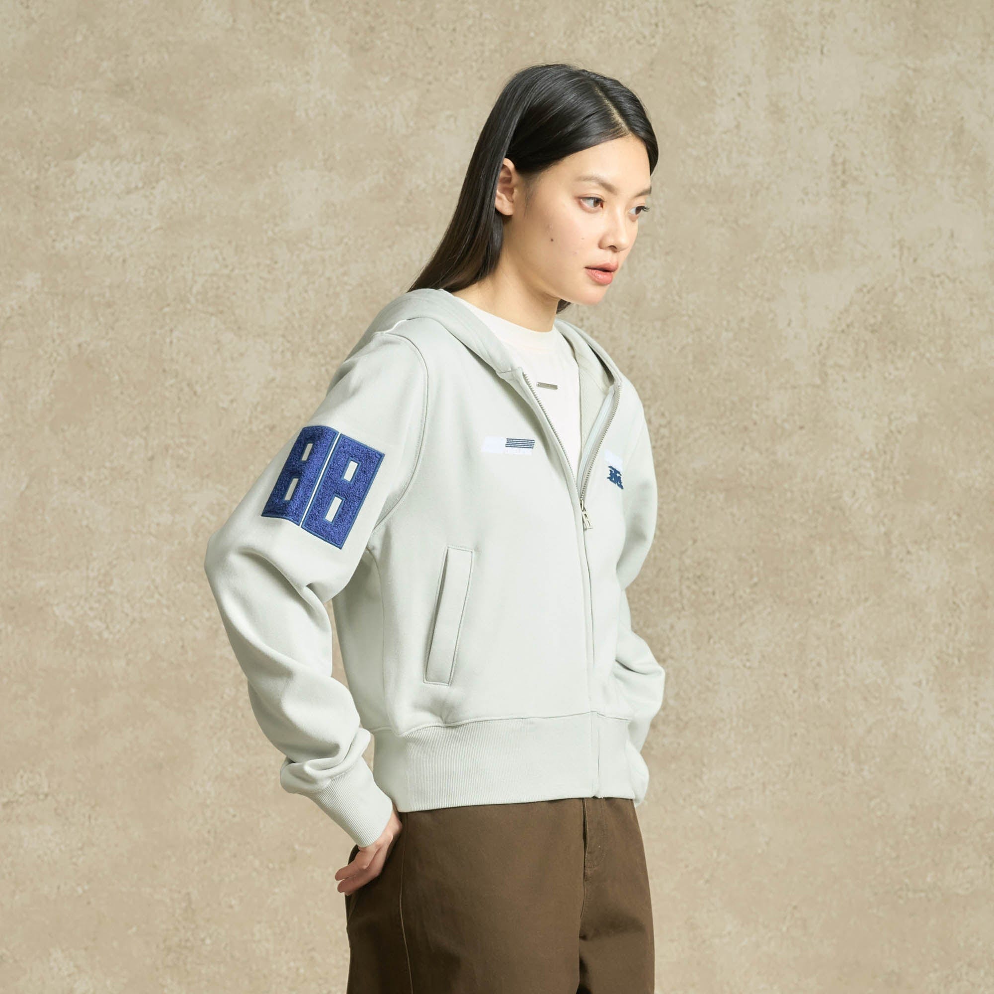 BONELESS Embroidered Cropped Hooded Jacket