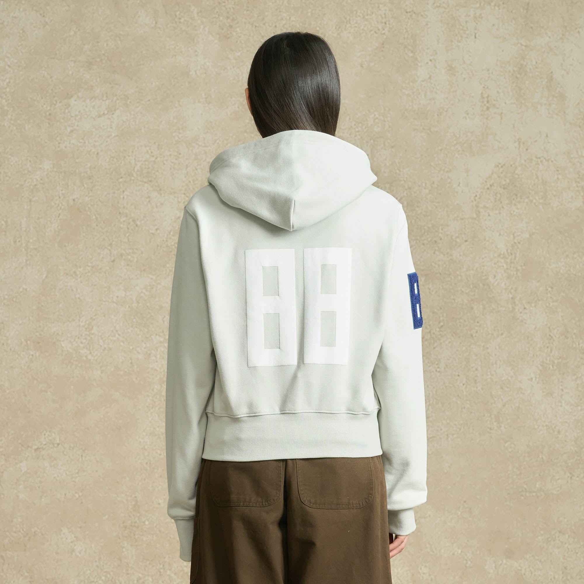 BONELESS Embroidered Cropped Hooded Jacket