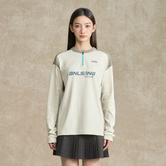 BONELESS Contrast Half-Zip Racing Long-Sleeve Tee