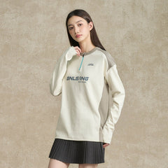 BONELESS Contrast Half-Zip Racing Long-Sleeve Tee