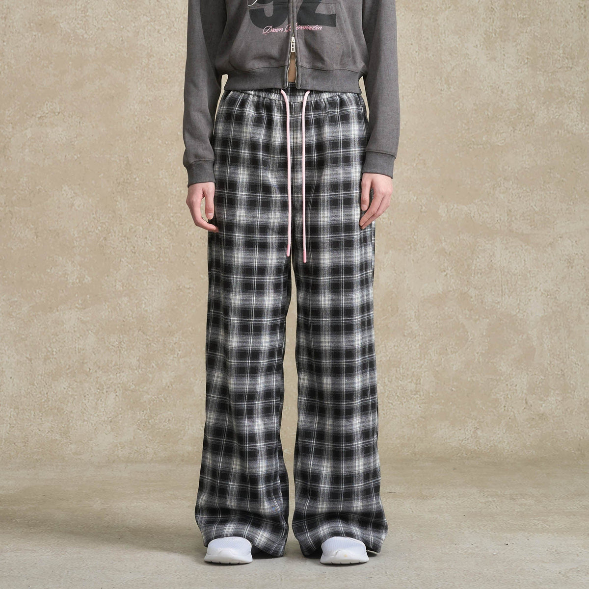 BONELESS Essential Plaid Drawstring Pants