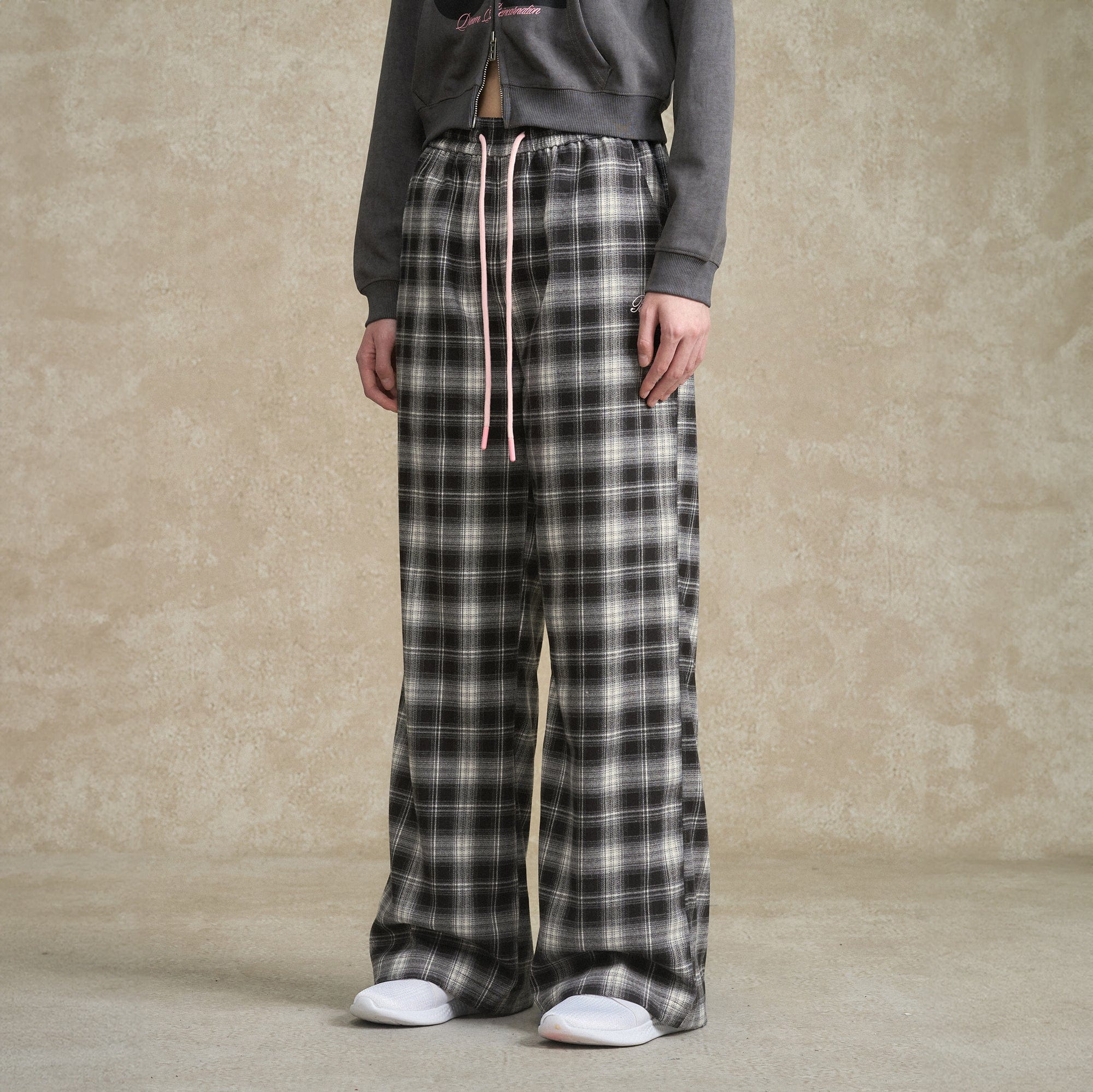 BONELESS Essential Plaid Drawstring Pants