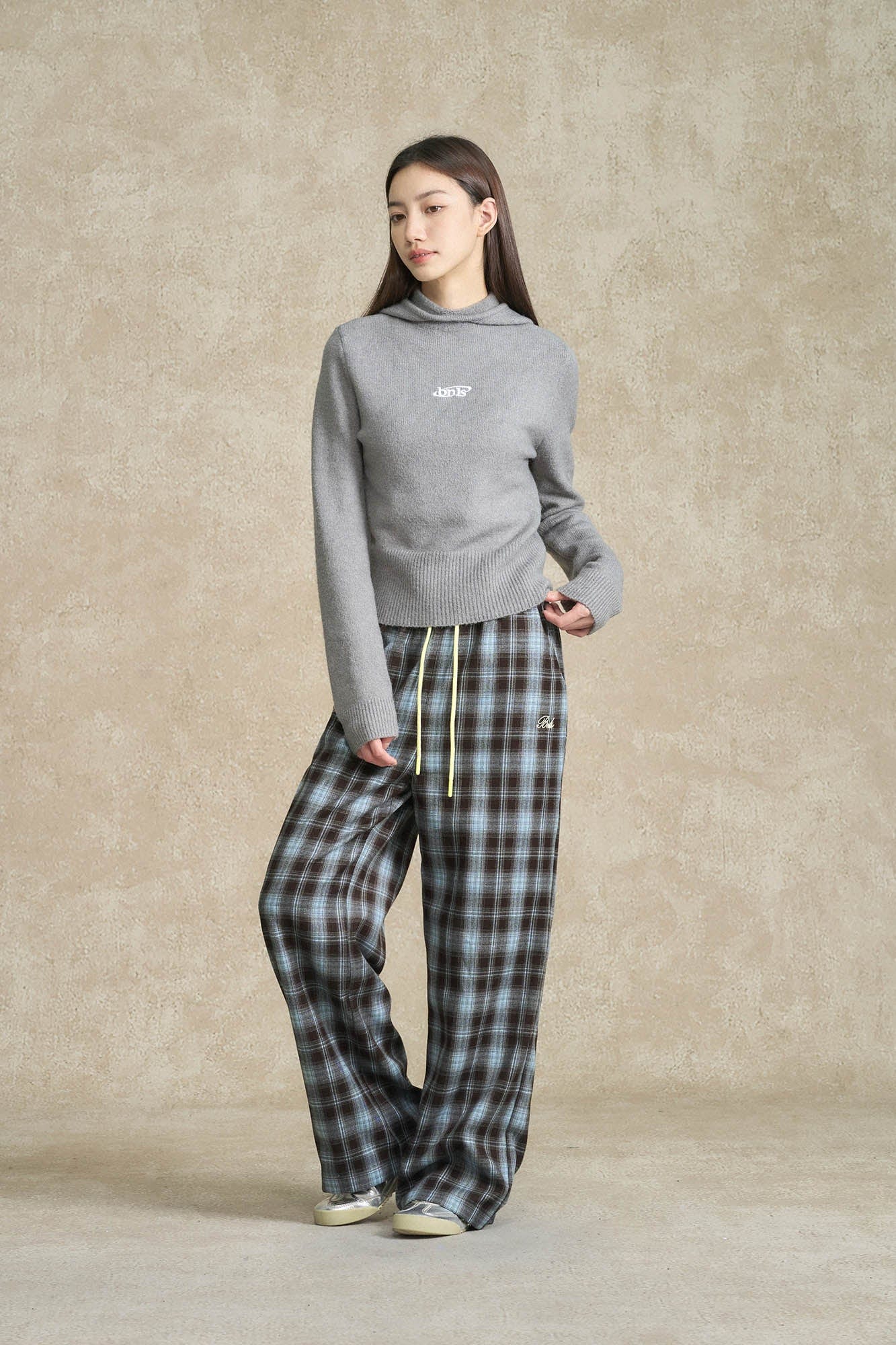 BONELESS Essential Plaid Drawstring Pants