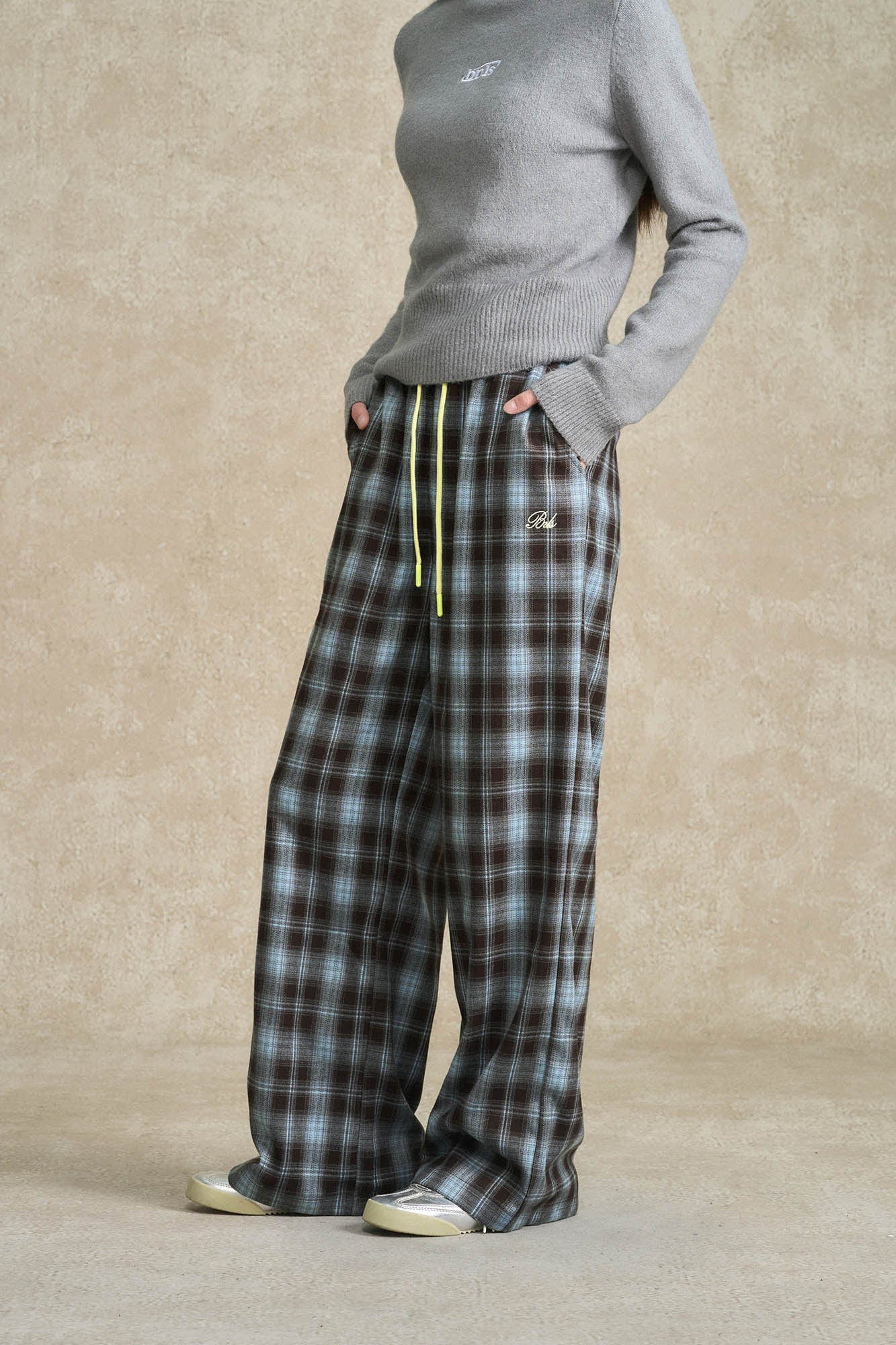 BONELESS Essential Plaid Drawstring Pants
