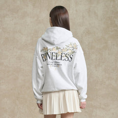 BONELESS Floral Embroidered Fleece-Lined Hoodie