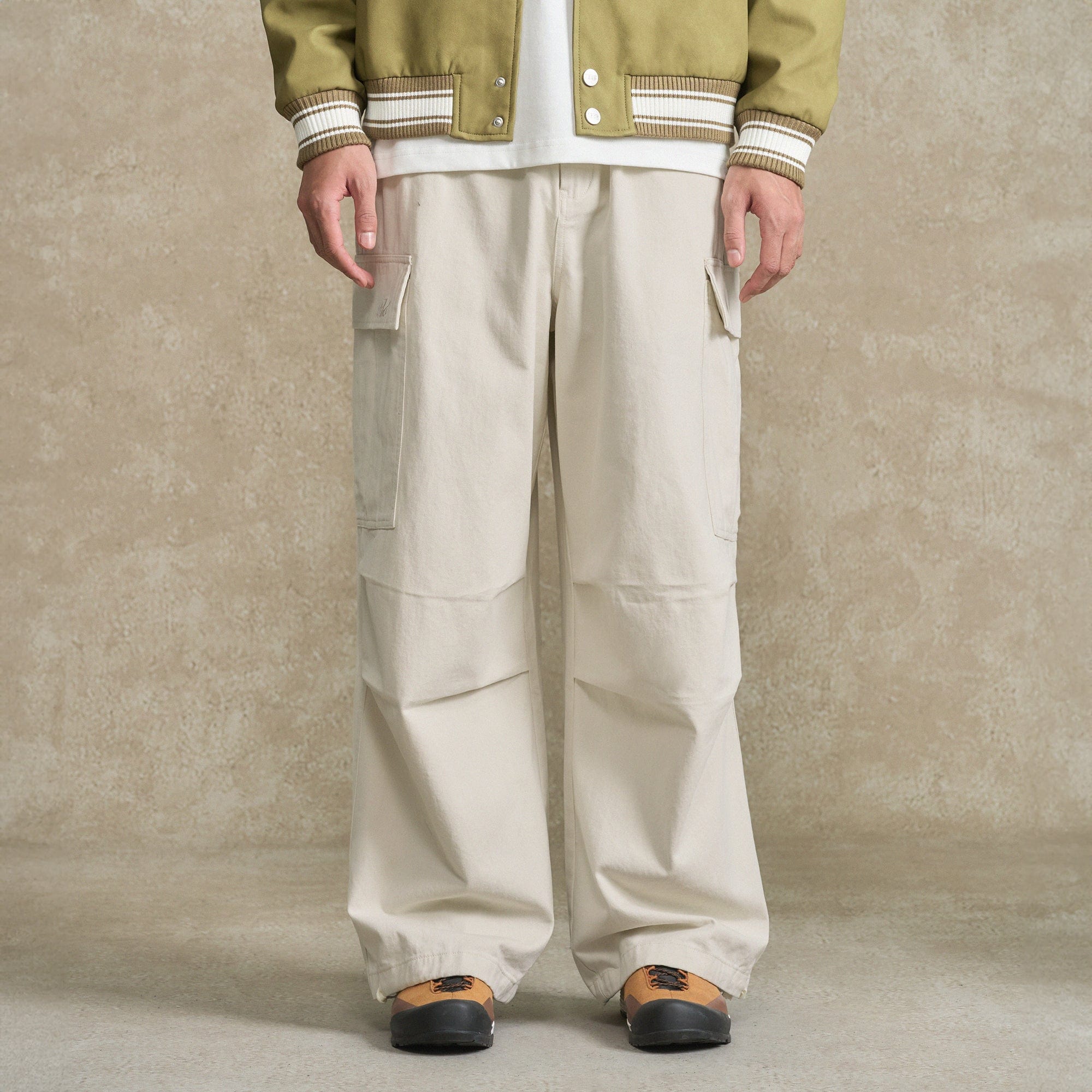 BONELESS Pleated Big Pocket Drawstring Cargo