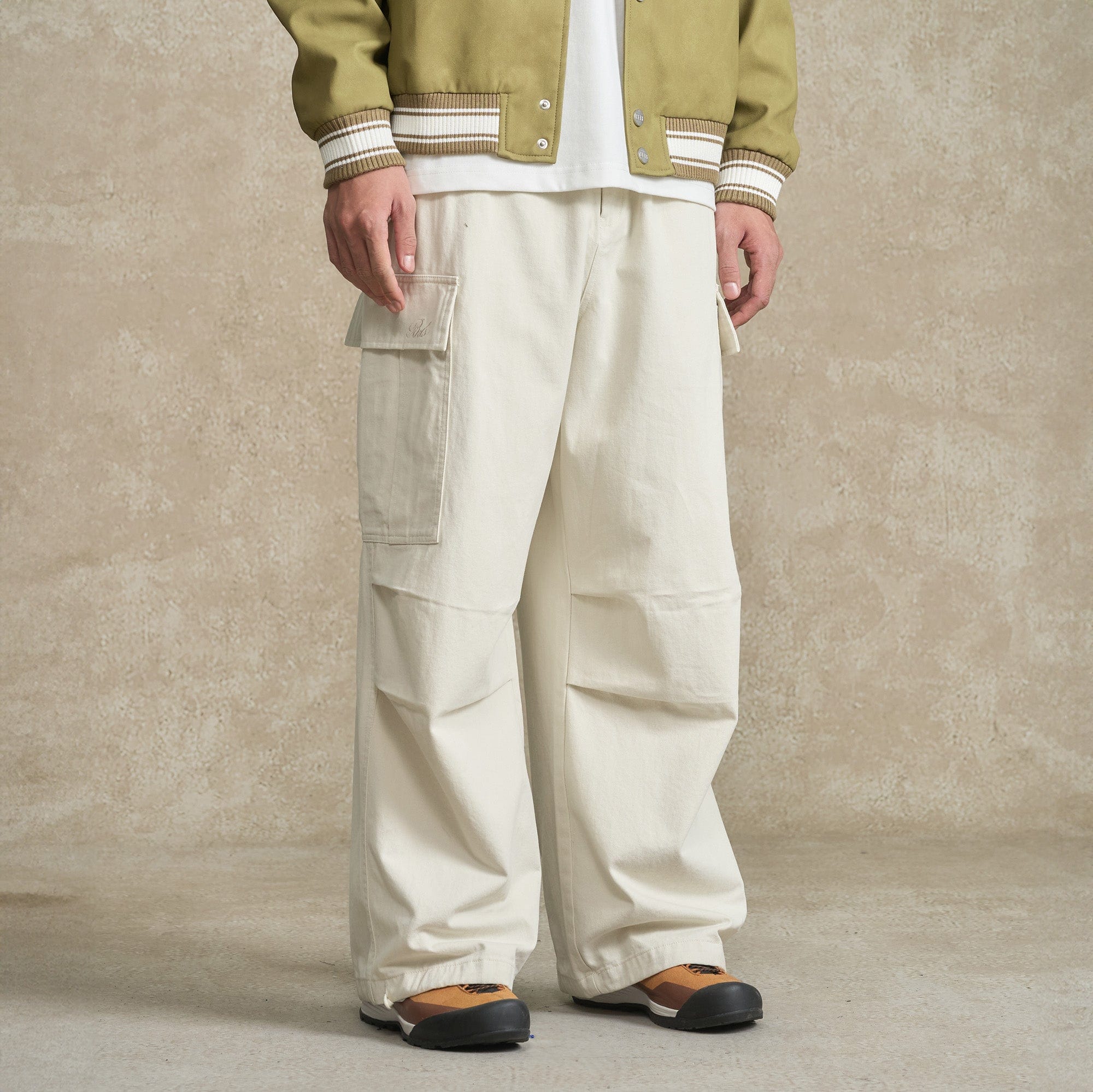 BONELESS Pleated Big Pocket Drawstring Cargo