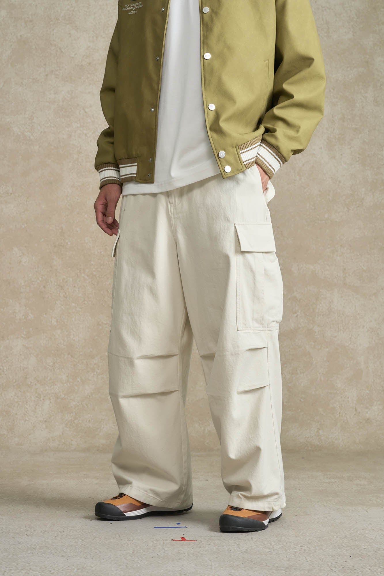 BONELESS Pleated Big Pocket Drawstring Cargo