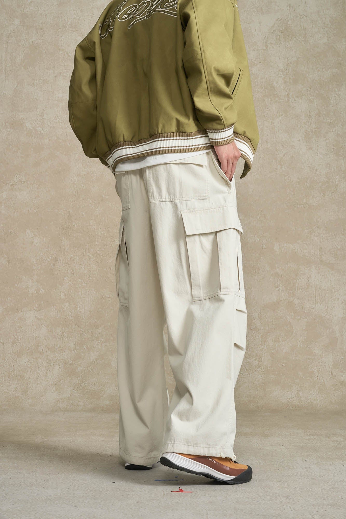 BONELESS Pleated Big Pocket Drawstring Cargo